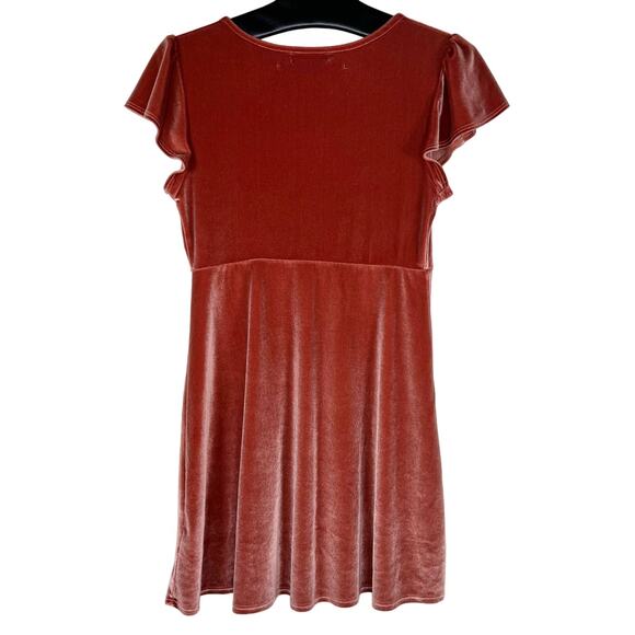 Urban Outfitters Flutter Sleeve Velvet Mini Dress Small NWOT - Picture 2 of 8